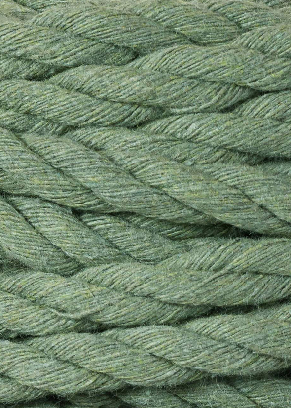 3ply Macrame Rope - 9mm -  Eucalyptus Green